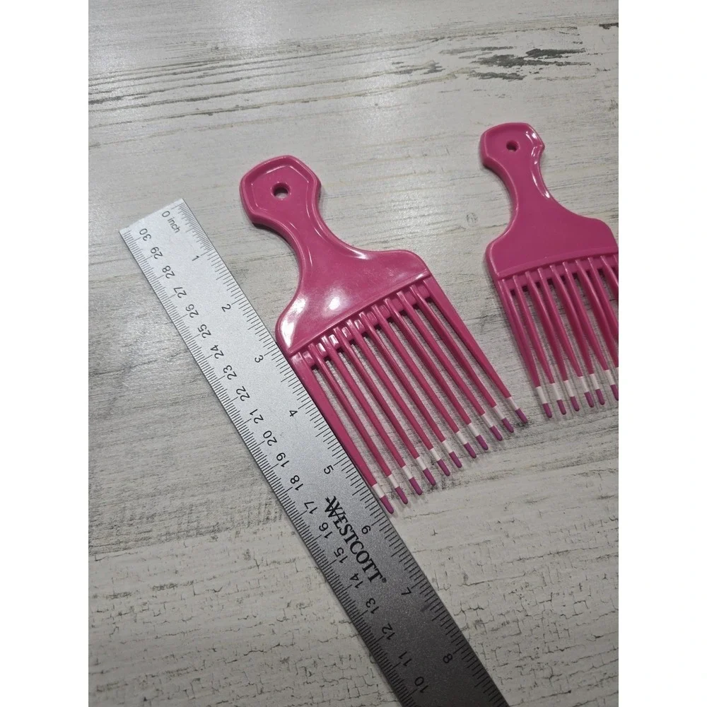 Goody Vintage Hair Lift Pick Combs Lot of 2 Pink White Dipped Tip 6